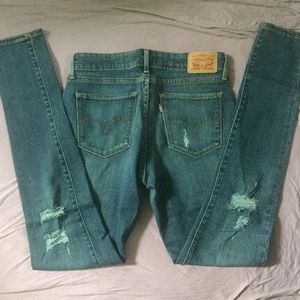 Levi's 711 Distressed Skinny Jeans - Sz. 27x32